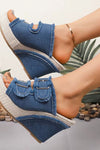 UrbanChic | Women’s Chunky Buckle Wedge Sandals with Cushioning