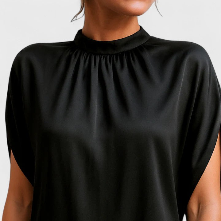 Aven | Women’s Mock-Neck Batwing Dress with Split-Sleeve