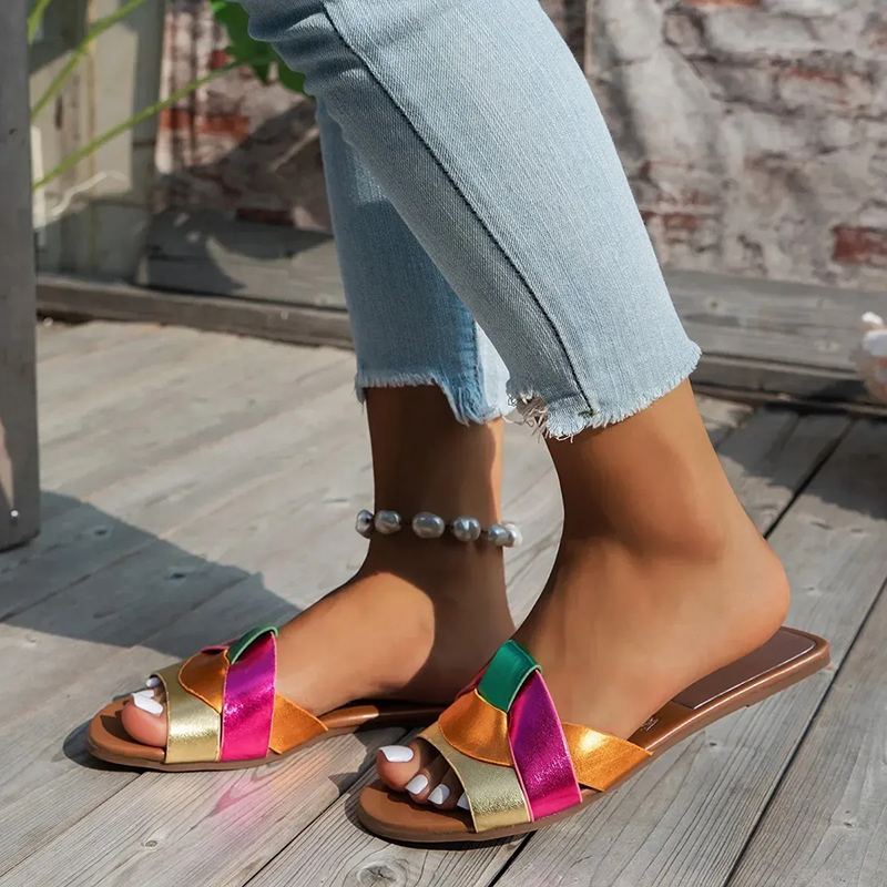 Valentina | Women’s Woven Sliders with Open Toe