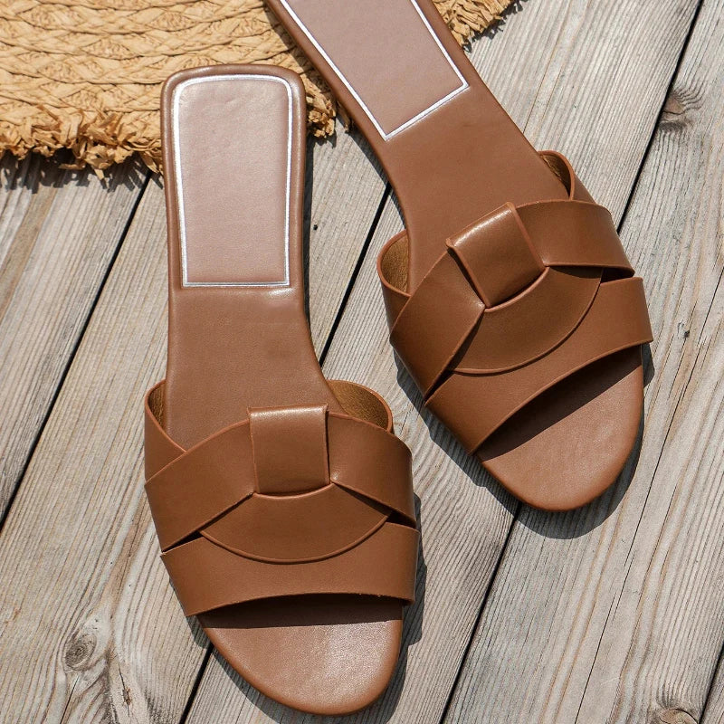 Valentina | Women’s Woven Sliders with Open Toe