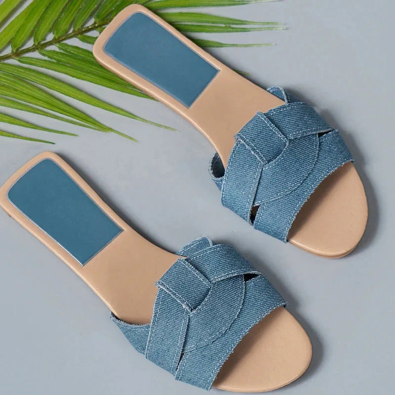 Valentina | Women’s Woven Sliders with Open Toe