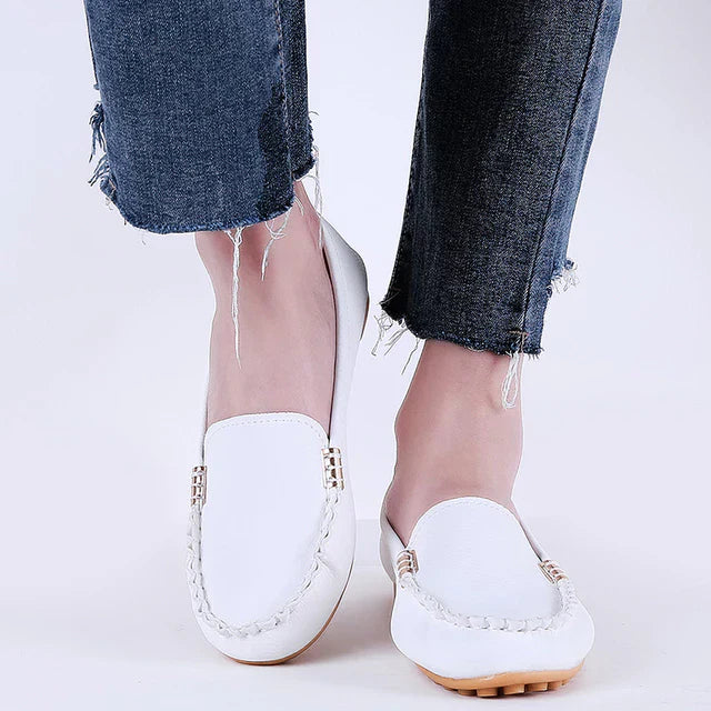 Josie | Women’s Slip-On Moccasin Flats with Stitching