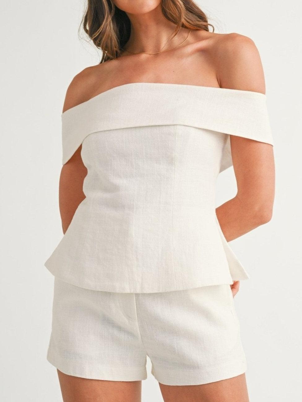 Ruth | Women’s Off Shoulder Co-ord Set with Shorts