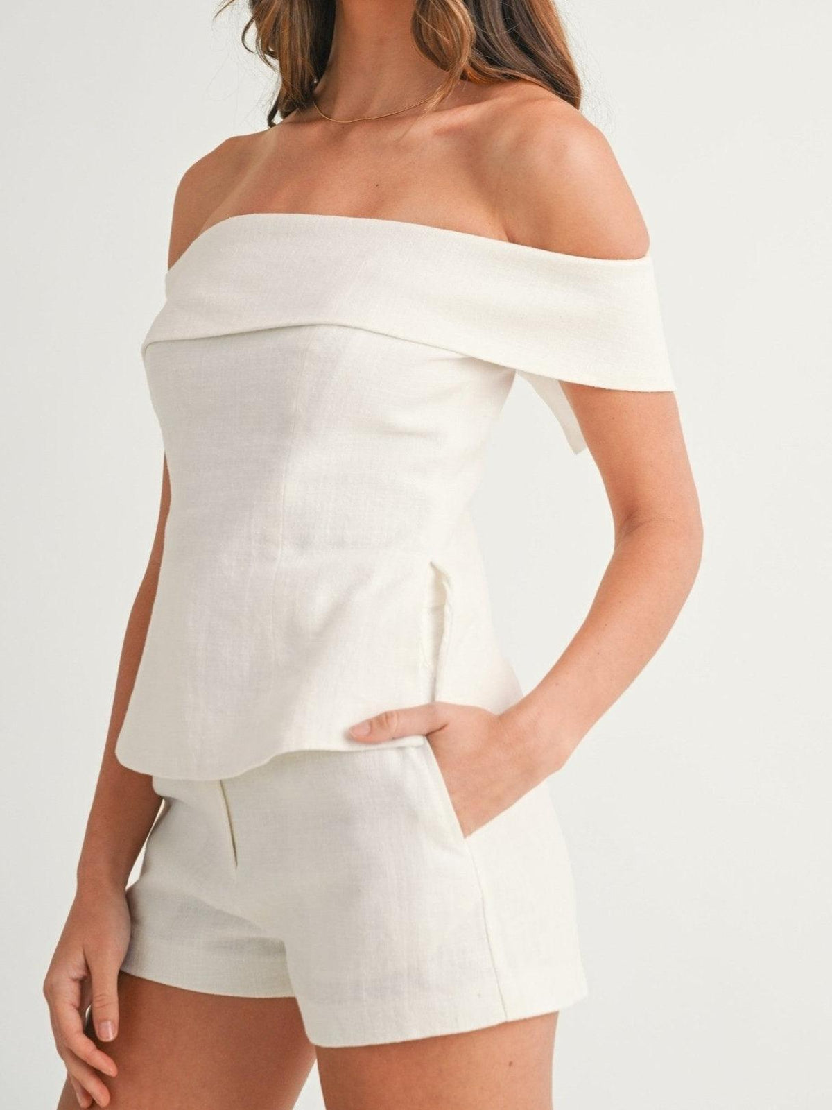 Ruth | Women’s Off Shoulder Co-ord Set with Shorts