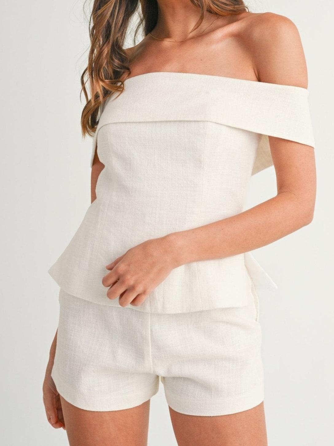 Ruth | Women’s Off Shoulder Co-ord Set with Shorts