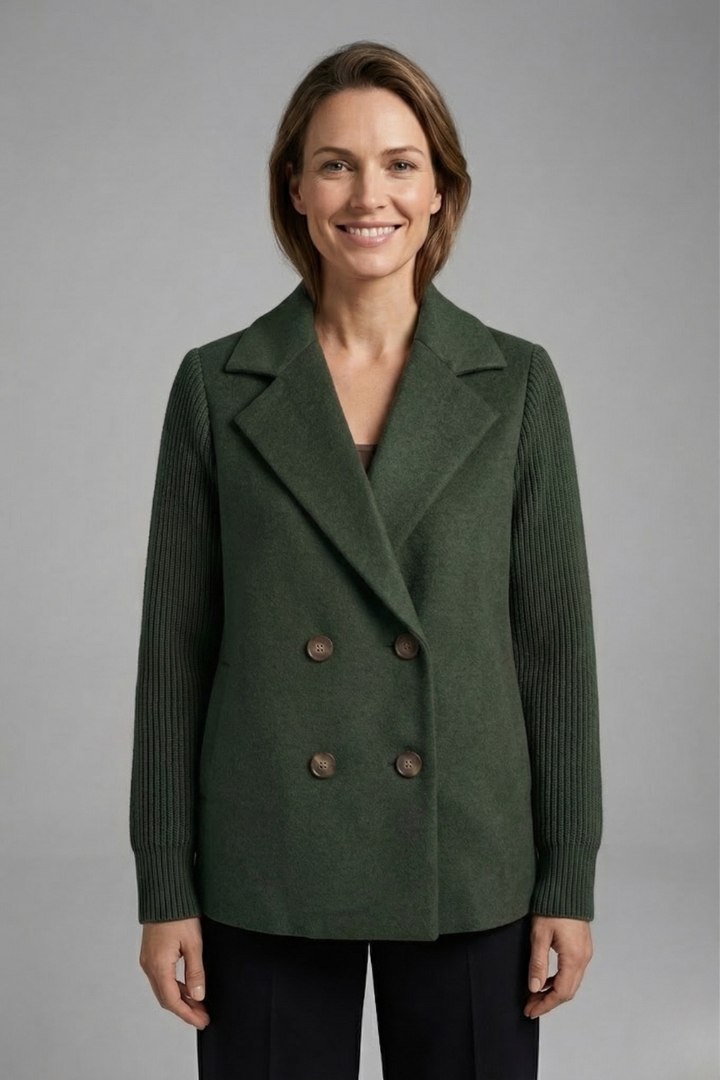 Georgia Campbell | Double-Breasted Wool Blend Blazer For Women