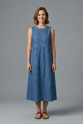 Phoebe Turner | Denim Textured Midi Dress For Women