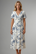 Georgia Wright | Floral V-Neck Midi Dress For Women