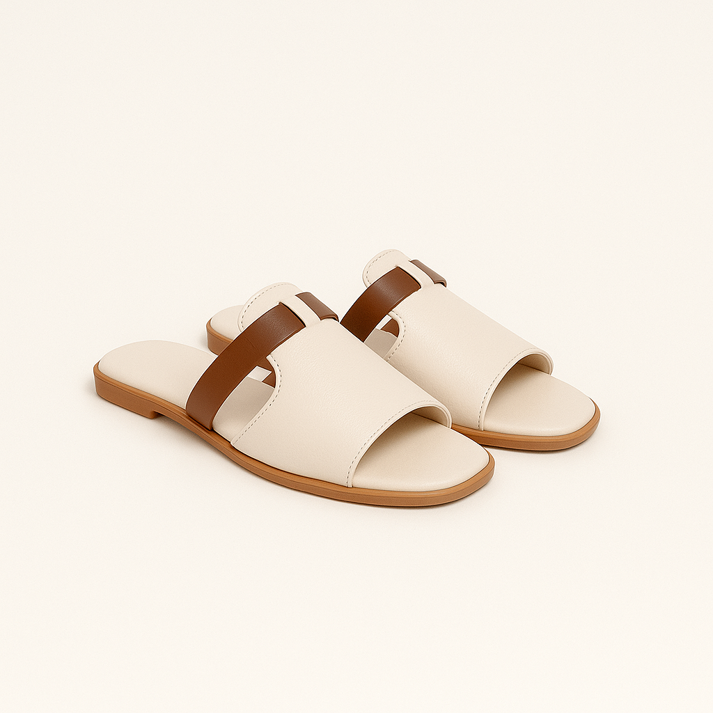 Kennedy | Women’s Solid Colour Slides with Cushioned Footbed