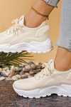 Aura | Women's Knit Mesh Lace-Up Chunky Sole Trainers