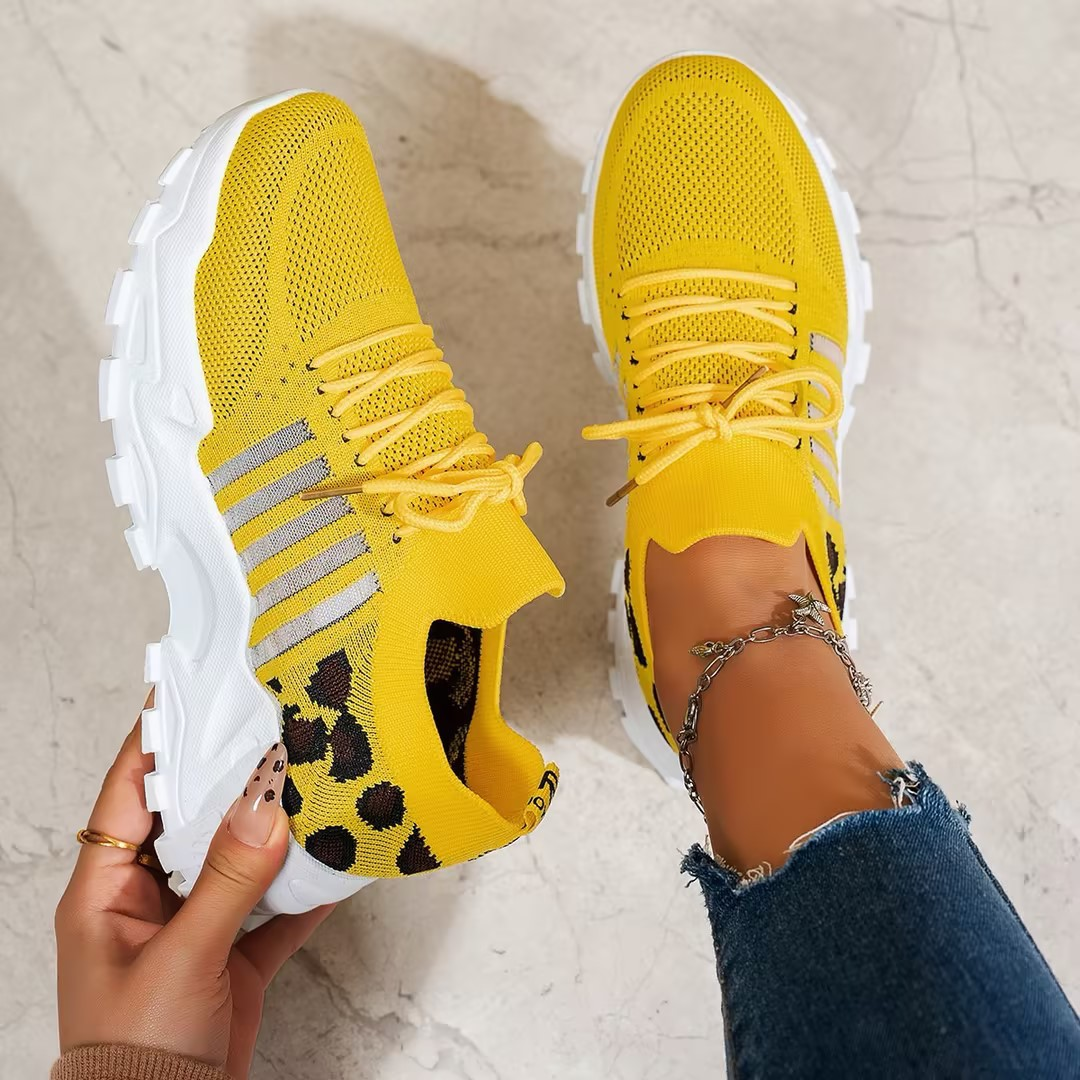 Aura | Women’s Knit Lace-Up Trainers with Chunky Sole