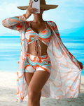 Amalfi | Women’s High-Waist Bikini Set with Cover-Up