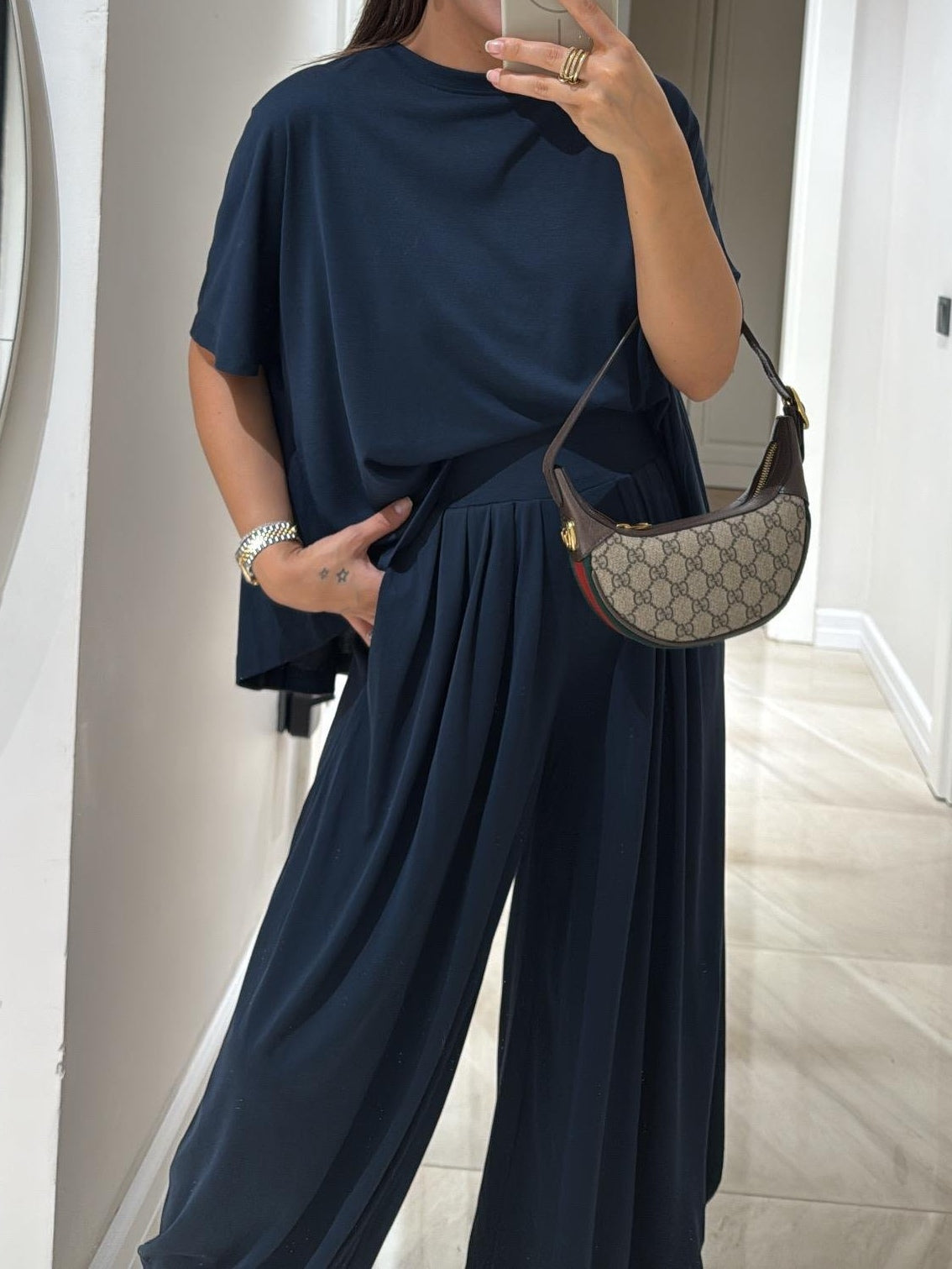 Leanne | Women’s Casual Top with Wide-Leg Pants Set