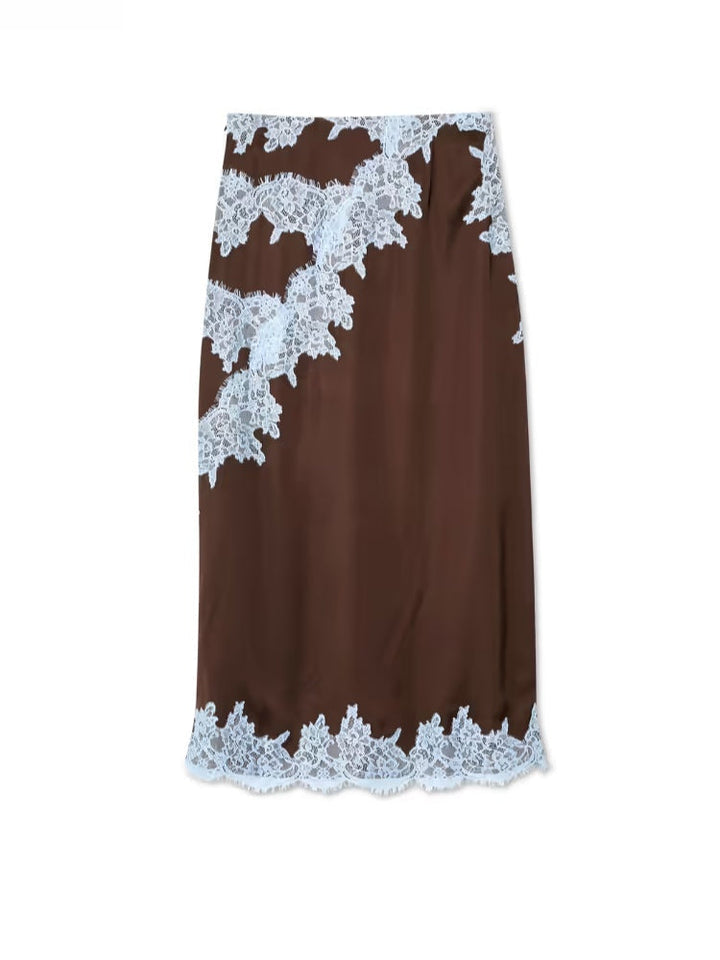 Mabel™ | Elegant Lace Panel Top &amp; Skirt Set