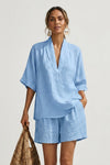 Zoe Mitchell | Linen Two-Piece Shorts Set For Women