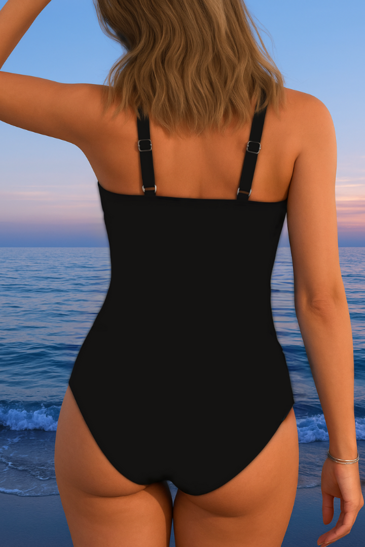 Susan | Luxe Surplice Swimsuit with Colorful Print