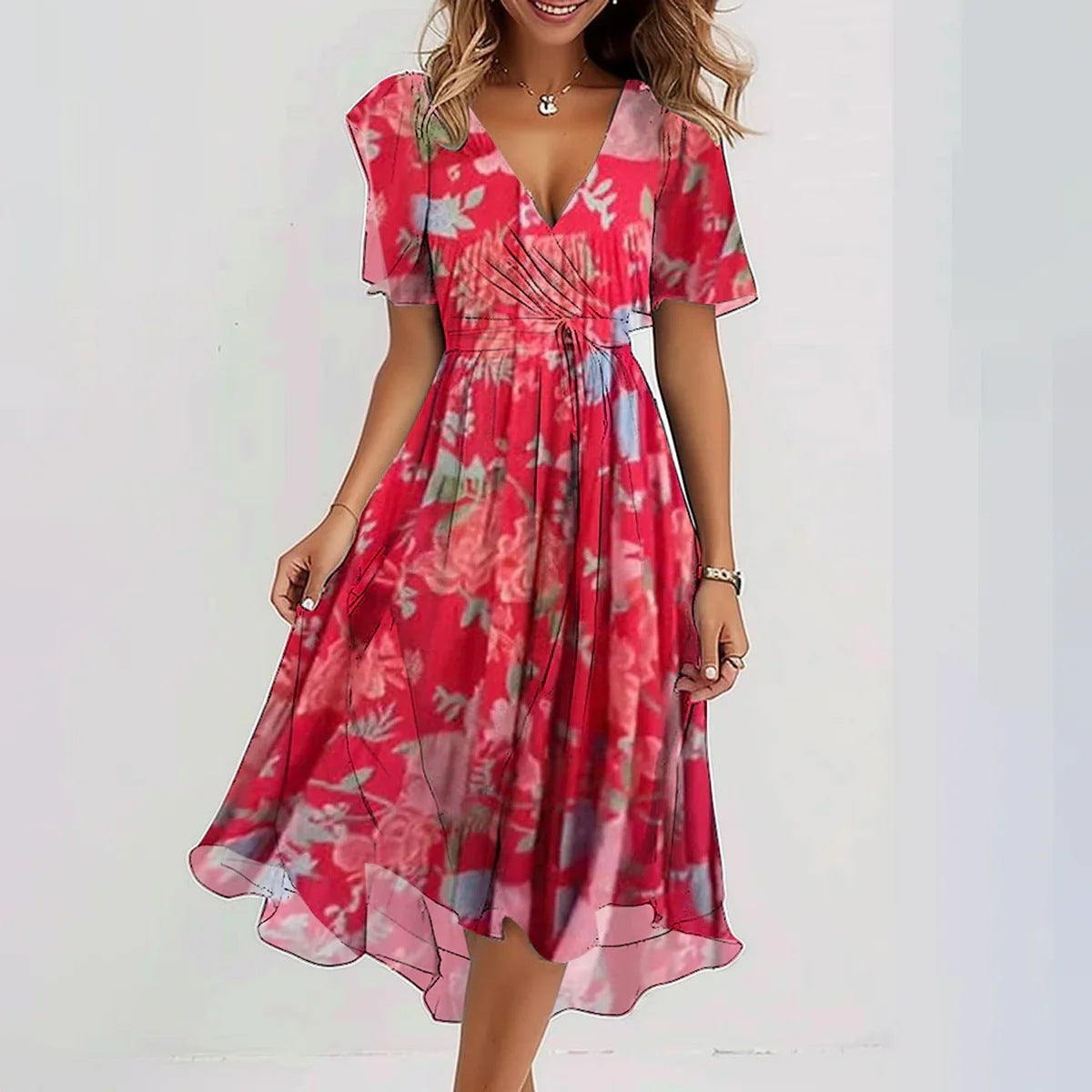 Connie | Women’s Elegant Summer Dress with Wrap