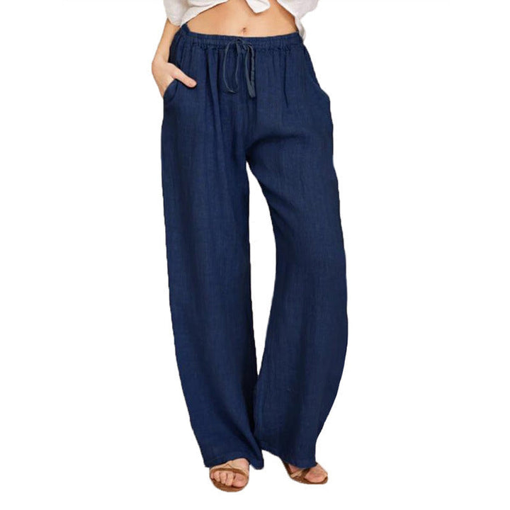 Elsie Coleman | Linen Blend Wide-Leg Trousers For Women