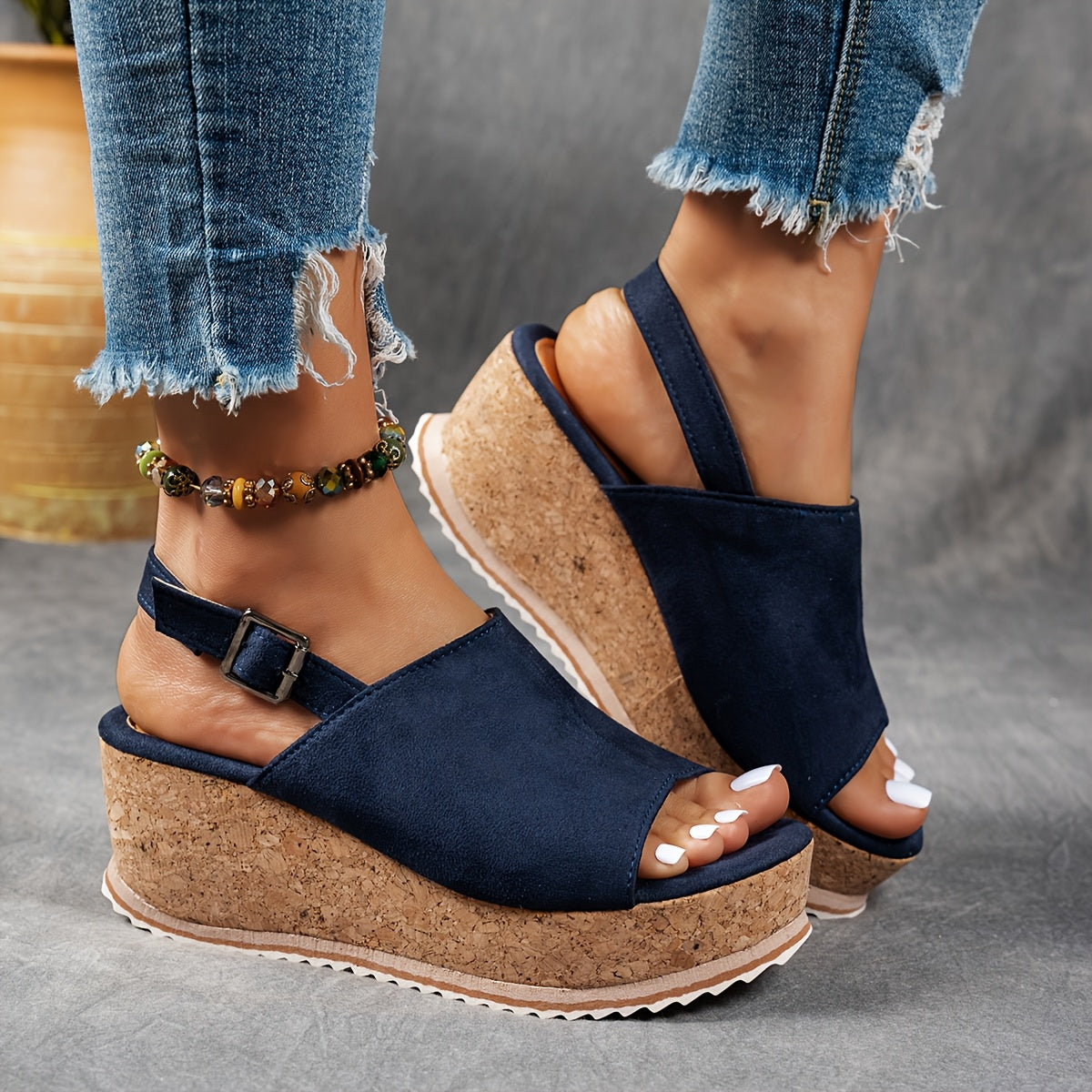 Luna | Women’s Leopard-Print Platform Sandals with Buckle