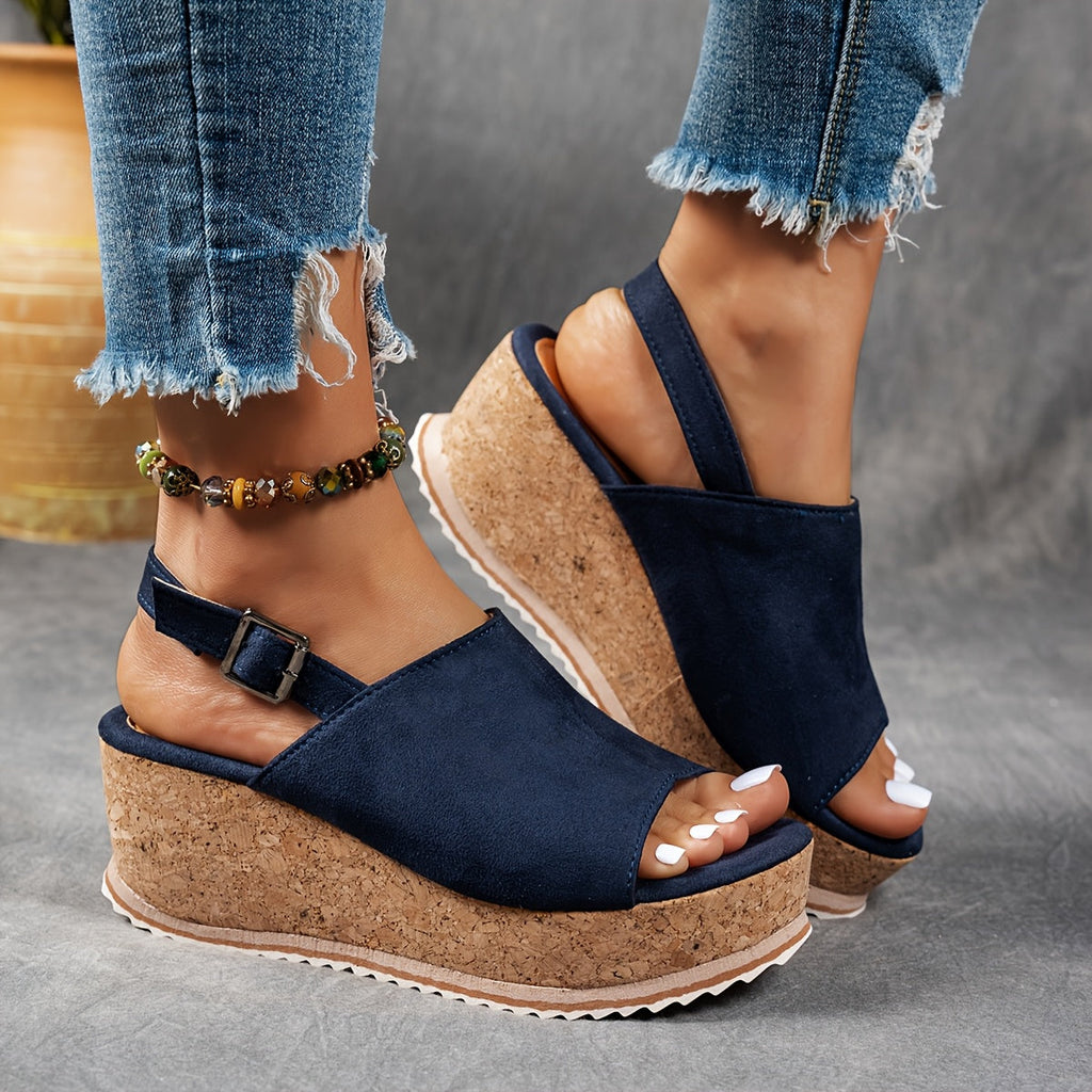 Luna | Women’s Leopard-Print Platform Sandals with Buckle