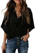 Remy | Women’s Cowl Neck Batwing Sleeve Wrap Blouse