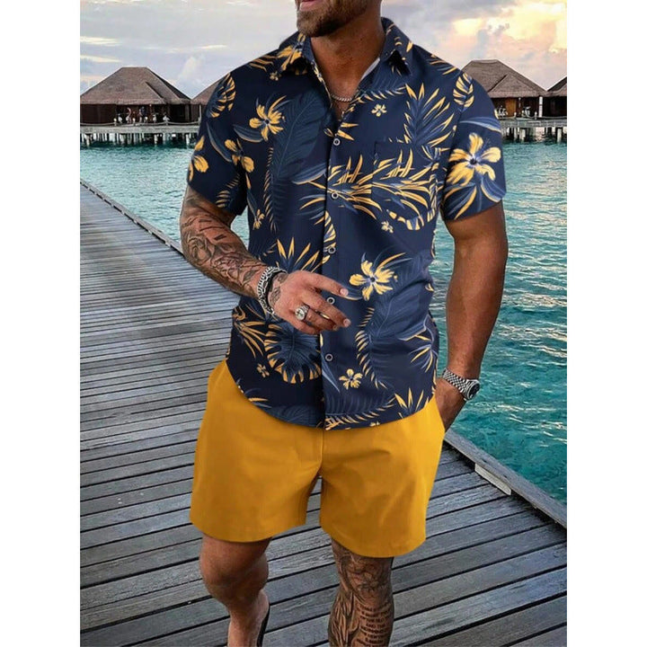 Dylan Foley | Tropical Print Shirt And Shorts Set For Men