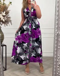 Sacha | Women’s Floral Maxi Dress with V-Neck