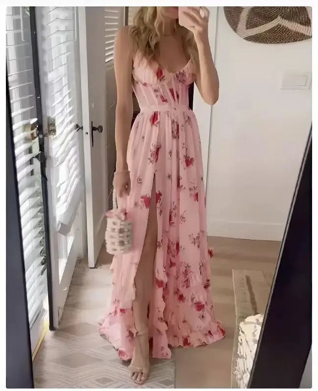 Zaria | Women’s Elegant Floral Maxi Dress with Slit