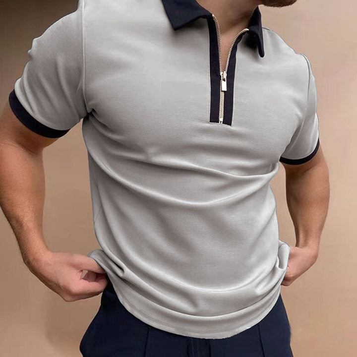 Lachlan Turner | Camo Print Zip Polo Shirt For Men