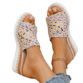 Elodie | Women’s Woven Espadrille Sandals with Multicolour Straps