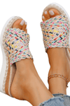 Elodie | Women’s Woven Espadrille Sandals with Multicolour Straps