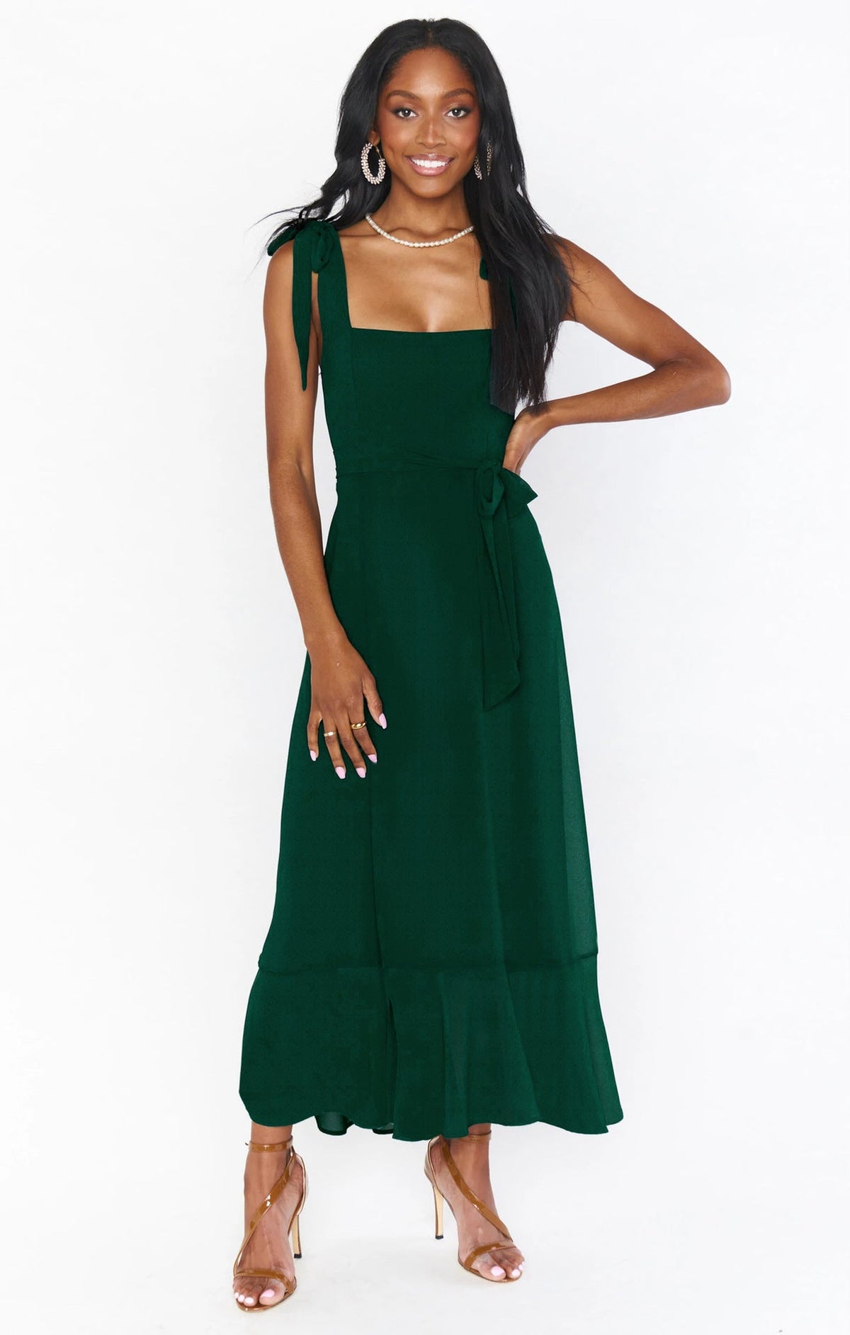 Isabelle Ryan | Ruffled Summer Dress With Lace-Up Detail For Women
