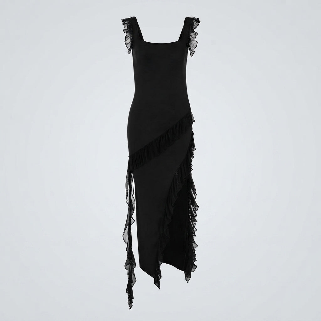 Adelaide Cross | Formal Ruffle Maxi Dress For Women