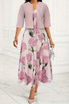 Adrianna | Women's Floral Maxi Dress Set with Cardigan