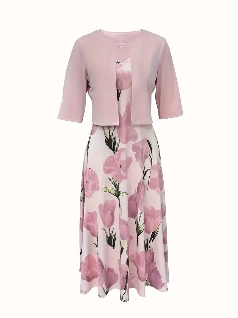 Adrianna | Women’s Floral Maxi Dress Set with Cardigan