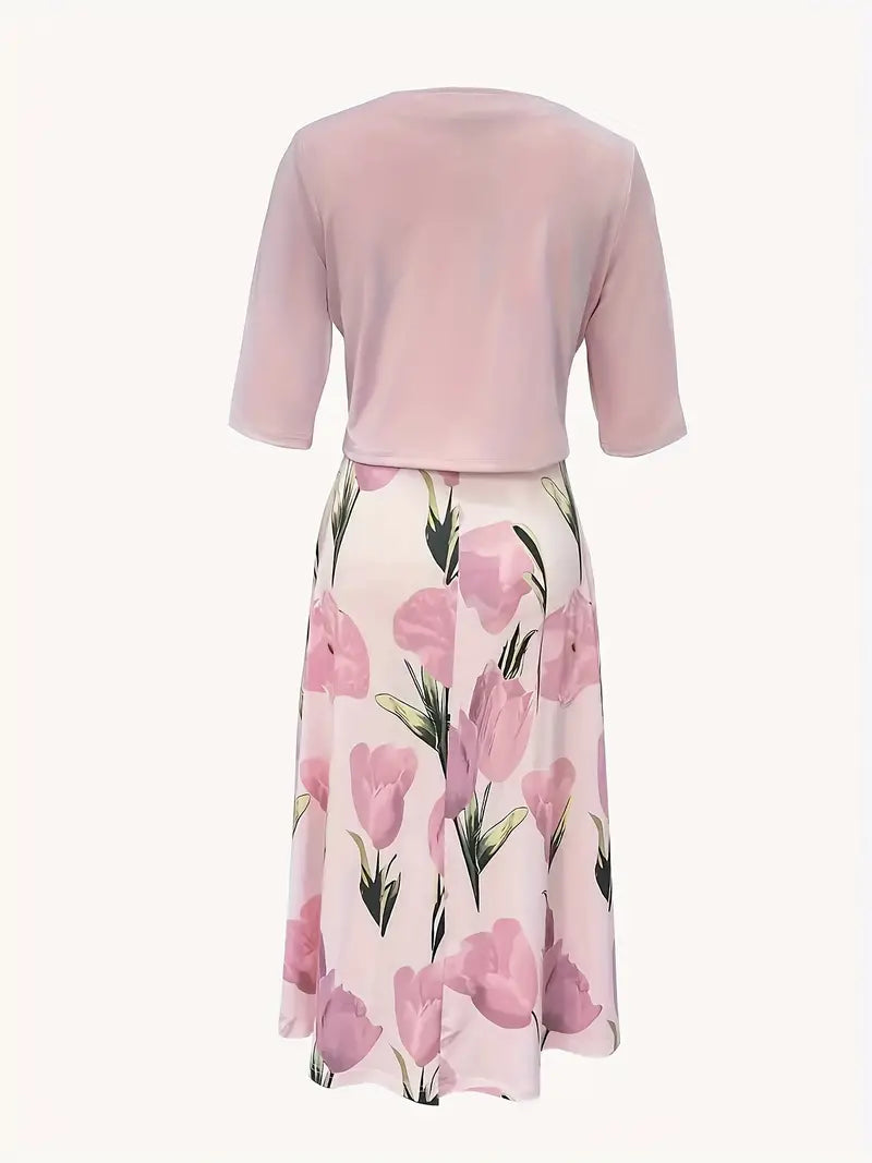 Adrianna | Women’s Floral Maxi Dress Set with Cardigan