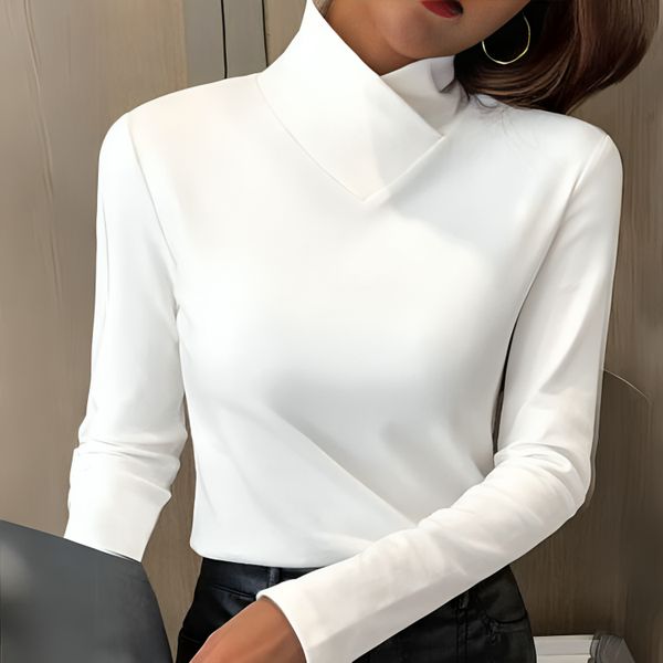 Adrienne | Women’s Mock Turtleneck Top with Tailored Fit