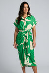 Brooke Callaway | Belted Short Sleeve Midi Shirt Dress For Women