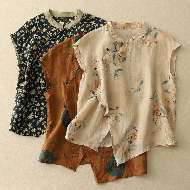 Amanda | Women’s Sleeveless Top with Floral Print