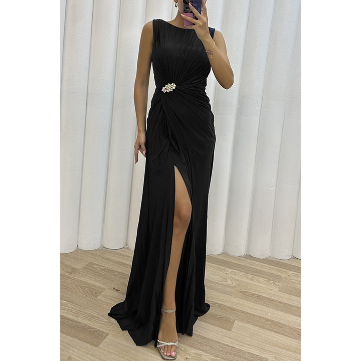 Serena | Pleated Maxi Evening Dress