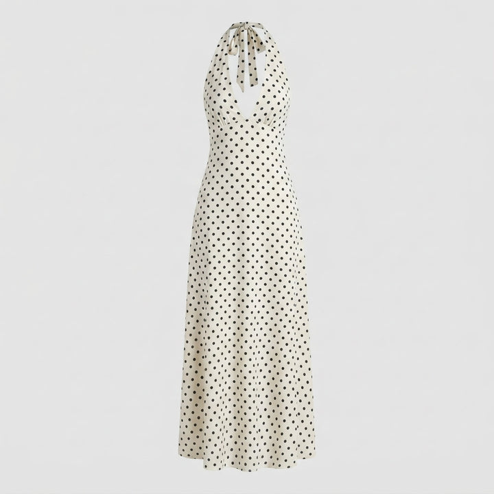 Amelia Clarke | Polka Dot Halter Summer Dress For Women
