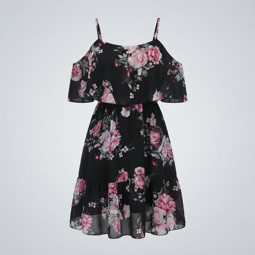 Amelia Hughes | Floral Ruffled Summer Dress For Women