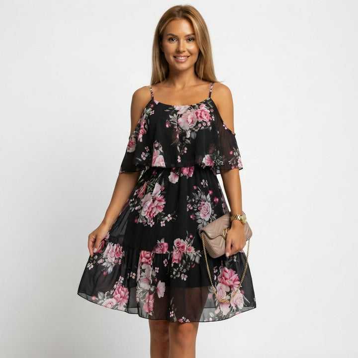 Amelia Hughes | Floral Ruffled Summer Dress For Women