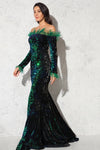 Amelia Sinclair | Off-Shoulder Sequin Mermaid Gown For Women