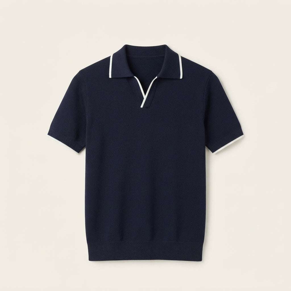Archer Whitfield | Slim Fit Knit Polo Shirt For Men