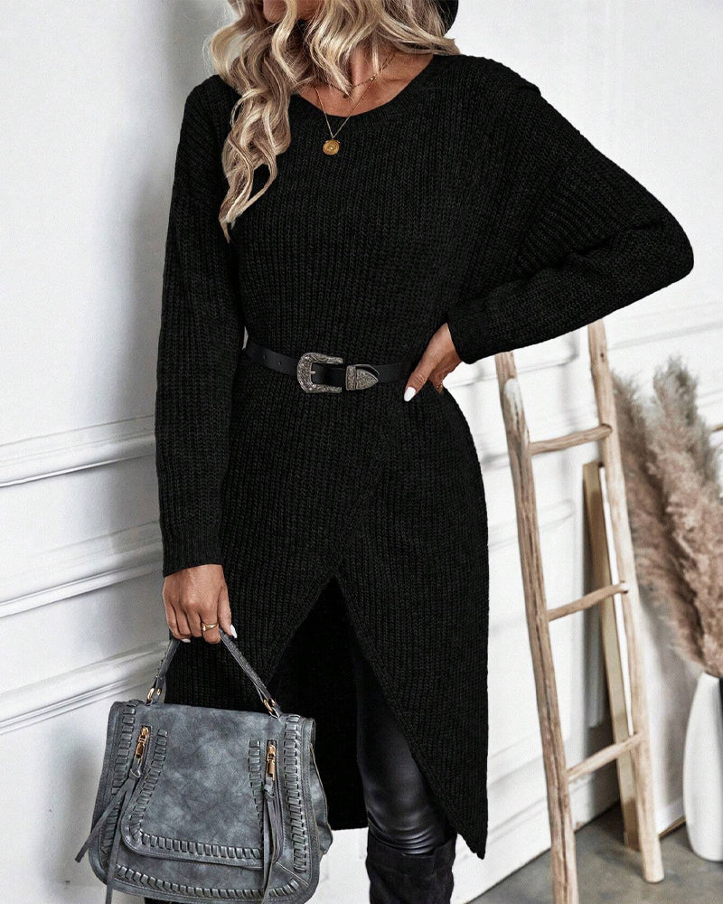 Artemis | Women’s Asymmetrical Tunic Sweater with Diagonal Hem