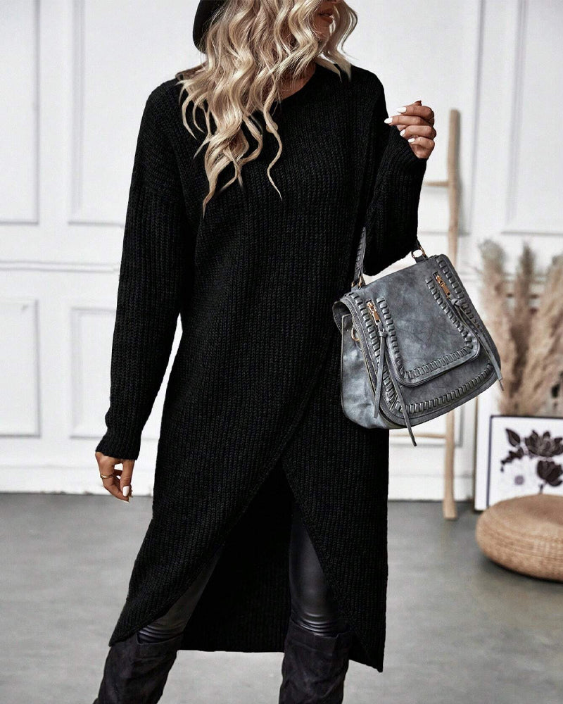 Artemis | Women’s Asymmetrical Tunic Sweater with Diagonal Hem