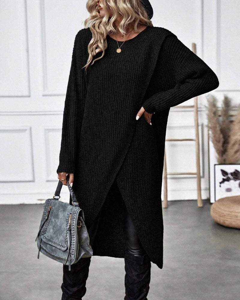 Artemis | Women’s Asymmetrical Tunic Sweater with Diagonal Hem