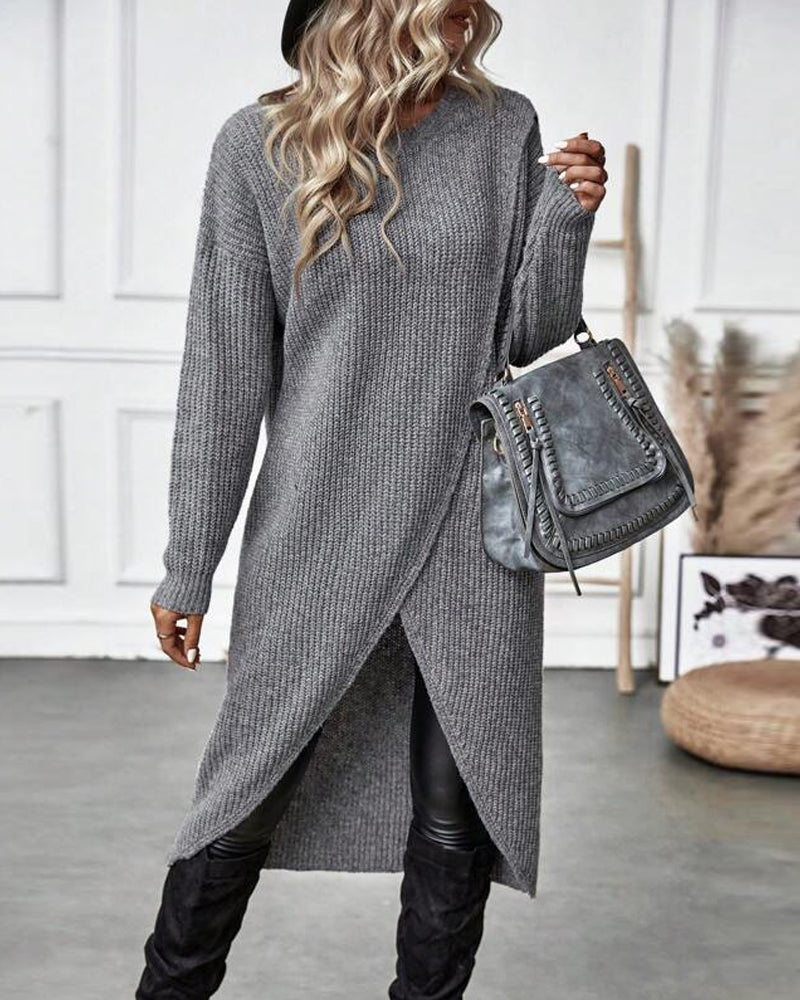 Artemis | Women’s Asymmetrical Tunic Sweater with Diagonal Hem