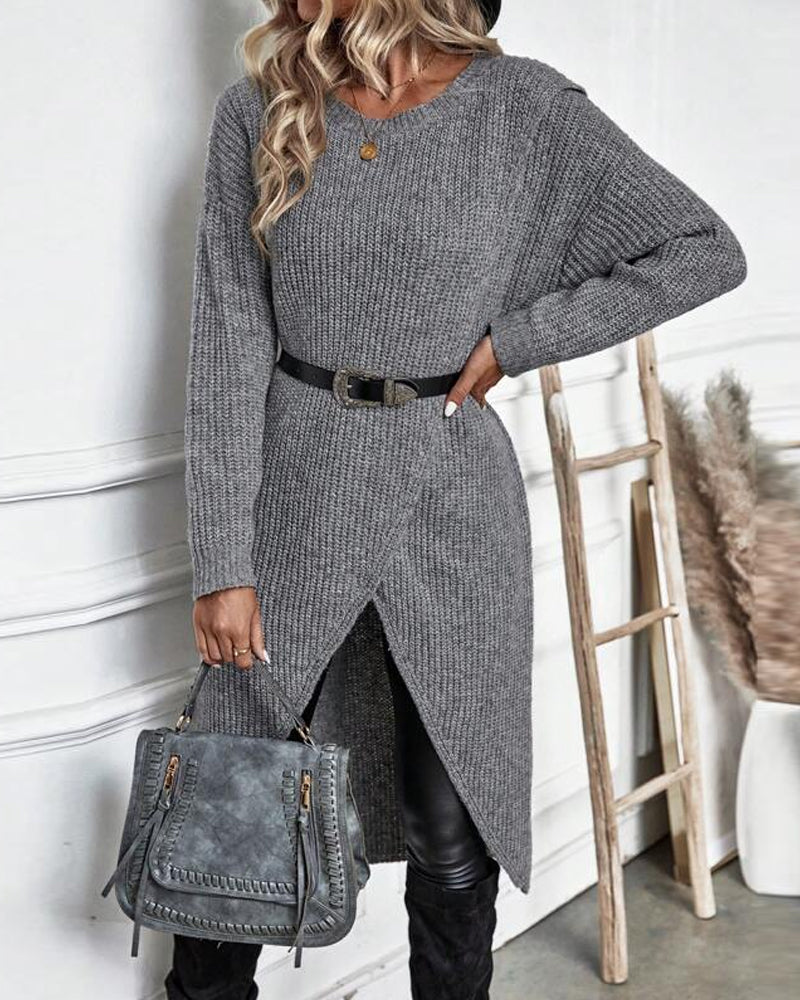 Artemis | Women’s Asymmetrical Tunic Sweater with Diagonal Hem